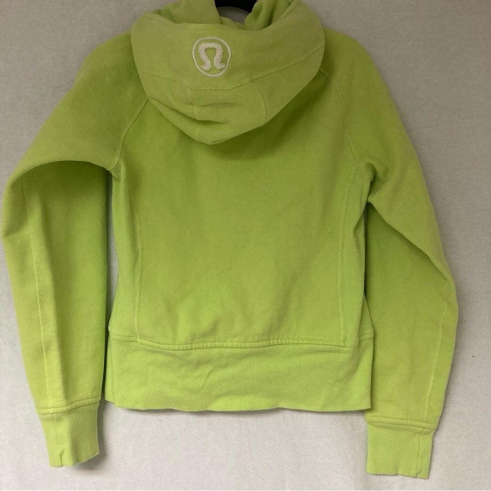 lululemon Scuba Women’s athletica Neón Green Jacket Hooded Full Zip Sz  8 - Picture 2 of 16